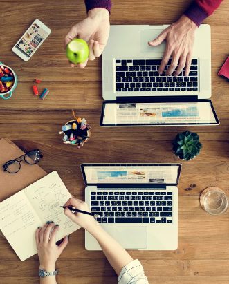 Laptop Technology Corporate Business Teamwork Branding Concept